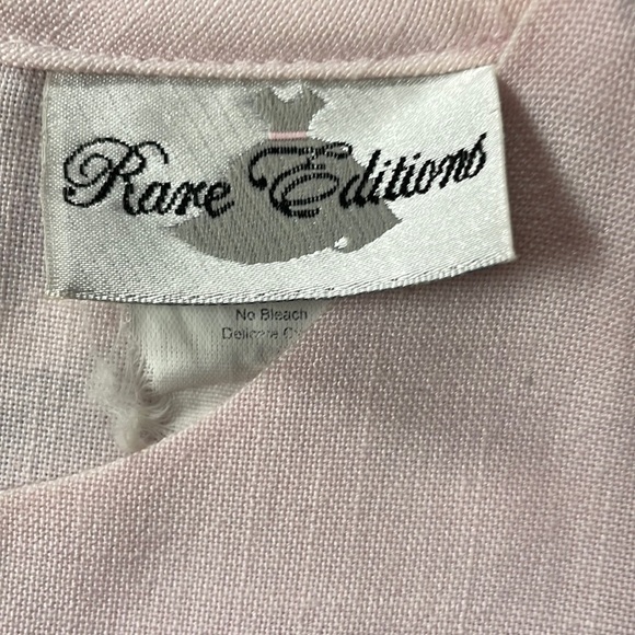 Rare Editions girl dress size 4 - elegant pale pink dress with ribbons / flowers - Picture 3 of 8